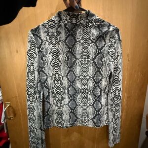 Snakeskin Print Long Sleeve Top